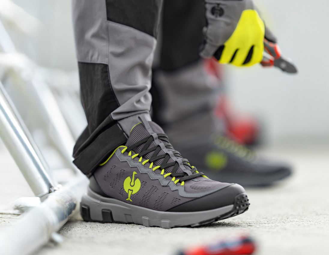 O6: O6 Work shoes e.s. Poli low + basaltgrey/acid yellow 2