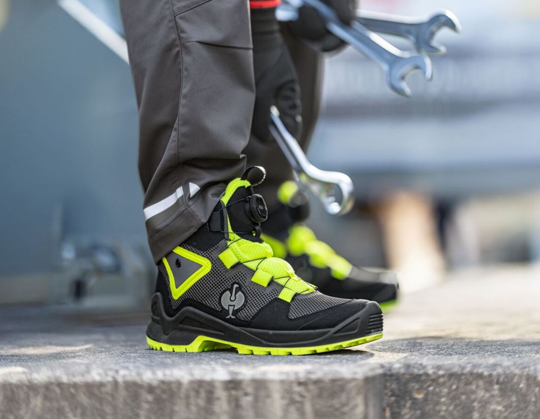 O6: O6 Work boots e.s. Adelaide mid + anthracite/high-vis yellow 2