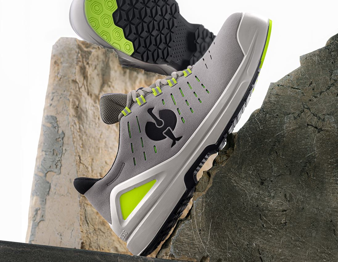S1: S1 Sicherheitshalbschuhe e.s. Zembra + perlgrau/warngelb