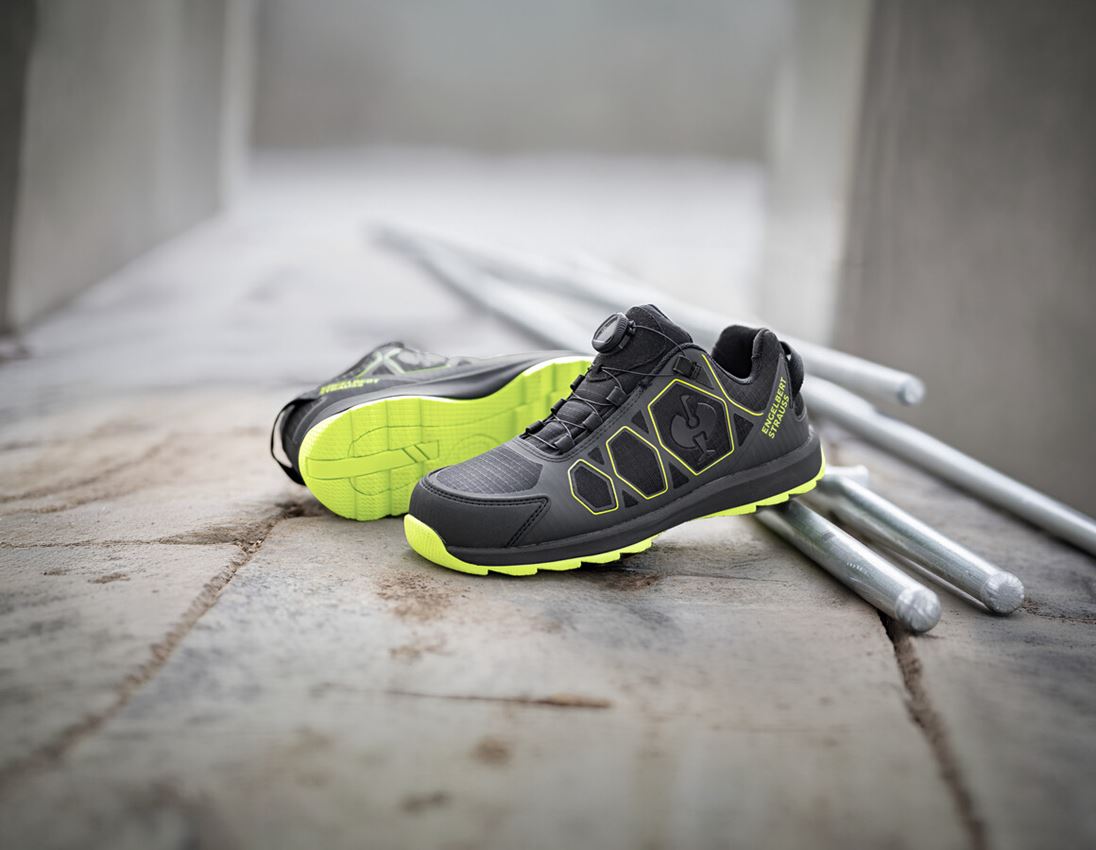 S1: S1 Sicherheitshalbschuhe e.s. Baham II low + anthrazit/warngelb