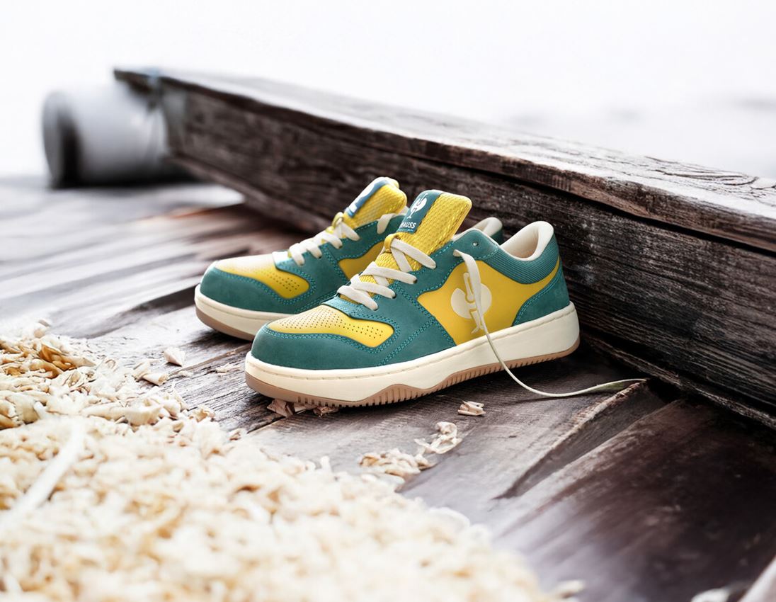 S1: S1 Sicherheitshalbschuhe e.s. Eindhoven low + smaragdgrün/chromgelb 1