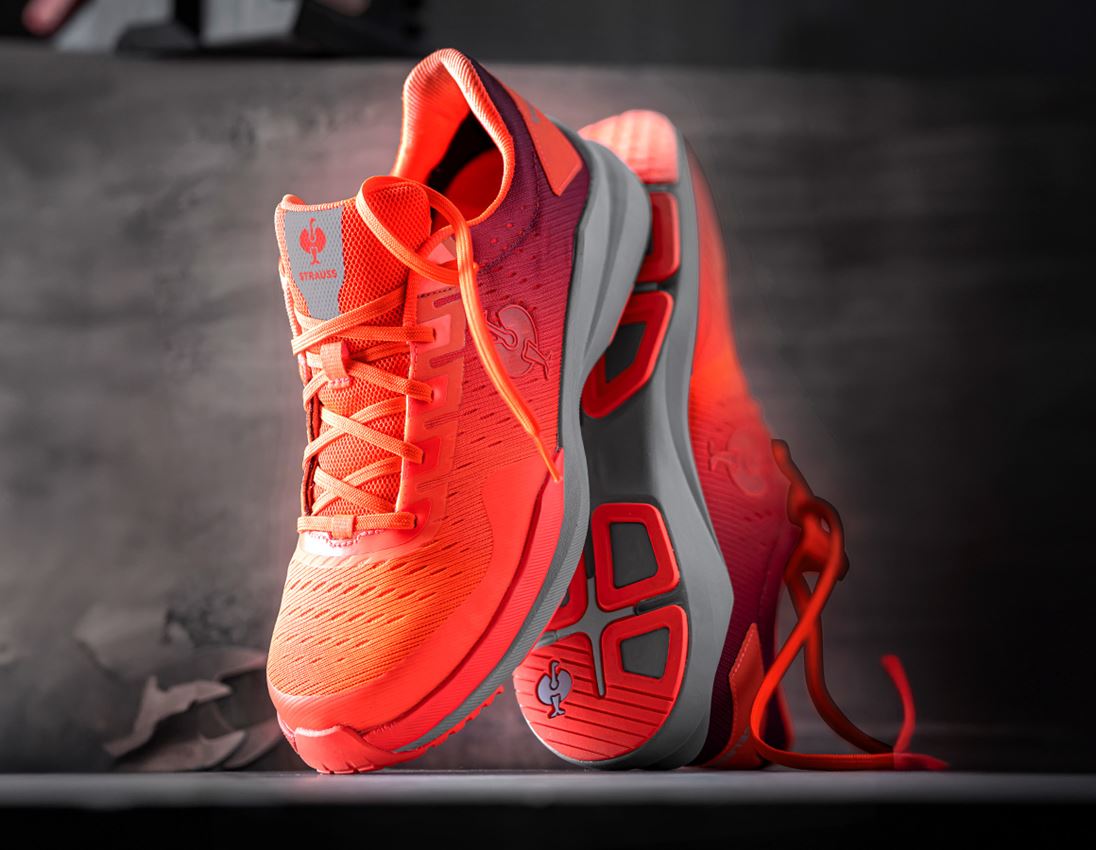 Medical | Healthcare: S1 Safety shoes e.s. Padua low + platinum/high-vis red