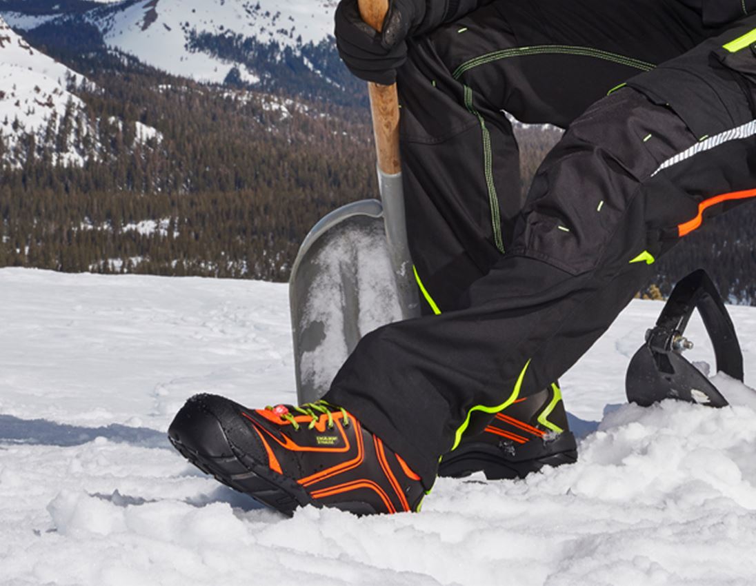 Safety Trainers: e.s. S3 Safety shoes Kajam + black/high-vis orange/high-vis yellow 1