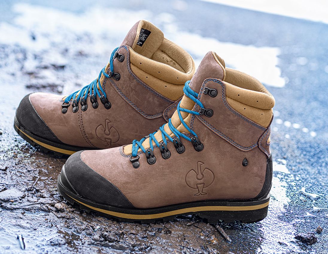 Landscaping | Gardeners: S7L Safety boots e.s. Alrakis II mid + bark/walnut/atoll