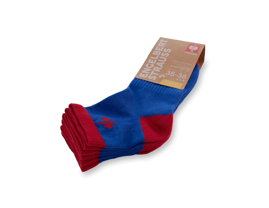 Socken | Strümpfe: e.s.Allround Socken Classic light/mid,Kind.,3er P. + kornblau/feuerrot