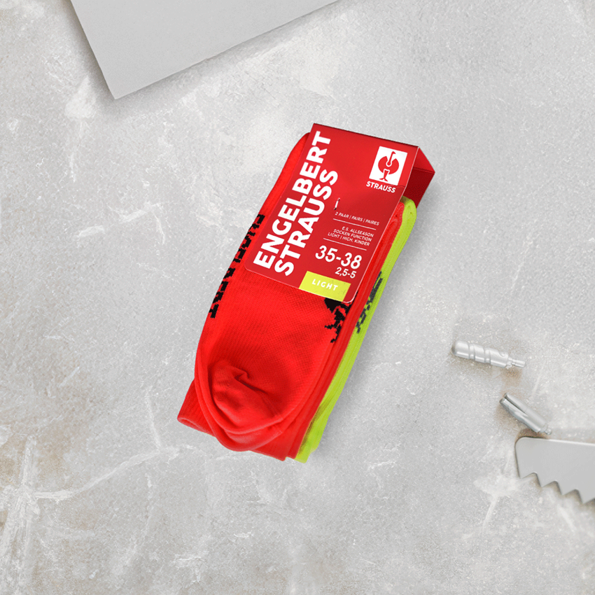 Socks: e.s. All-season socks function light/high, child. + high-vis red+high-vis yellow 2