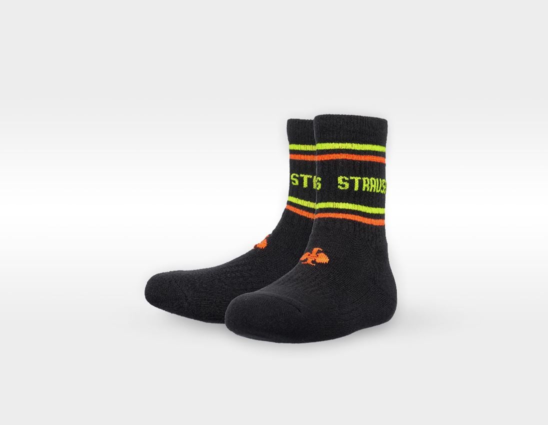 Socken | Strümpfe: e.s. Allround Socken Classic light/high,Kinder,3er + schwarz/warngelb/warnorange