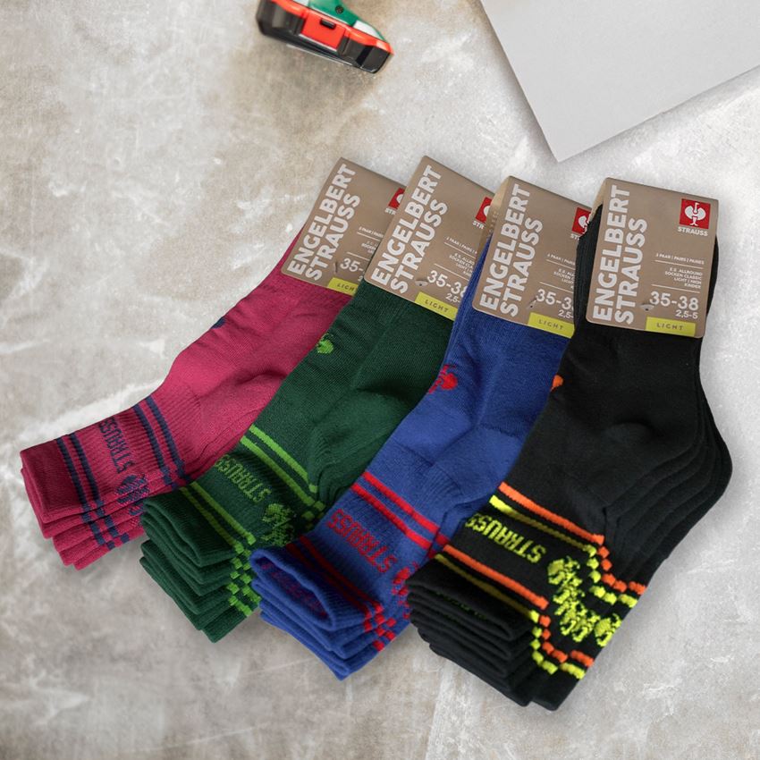 Socken | Strümpfe: e.s. Allround Socken Classic light/high,Kinder,3er + kornblau/feuerrot 2
