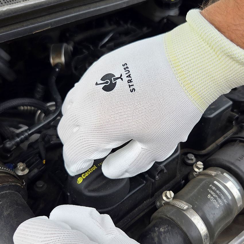 Coated: PU micro gloves + white 2