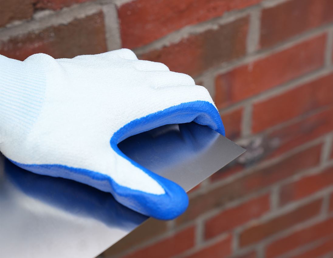 Coated: Nitrile cut protect. gloves evertouch Cut C Food + blue/lightblue-melange 1