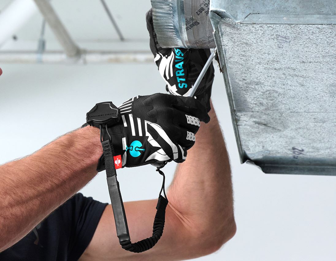 Hybrid: Gloves e.s.trail, light graphic + black/white/lapisturquoise 2