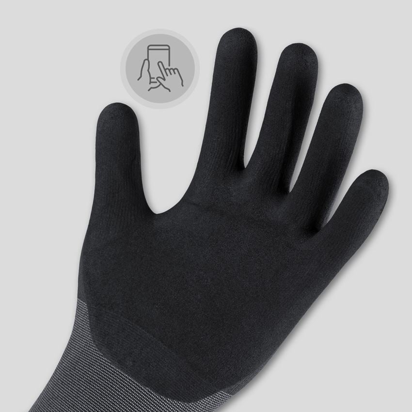 Arbeitsschutz: 2x Nitril-Handschuhe allseasons + Handschuhhalter + schwarz/grau 2