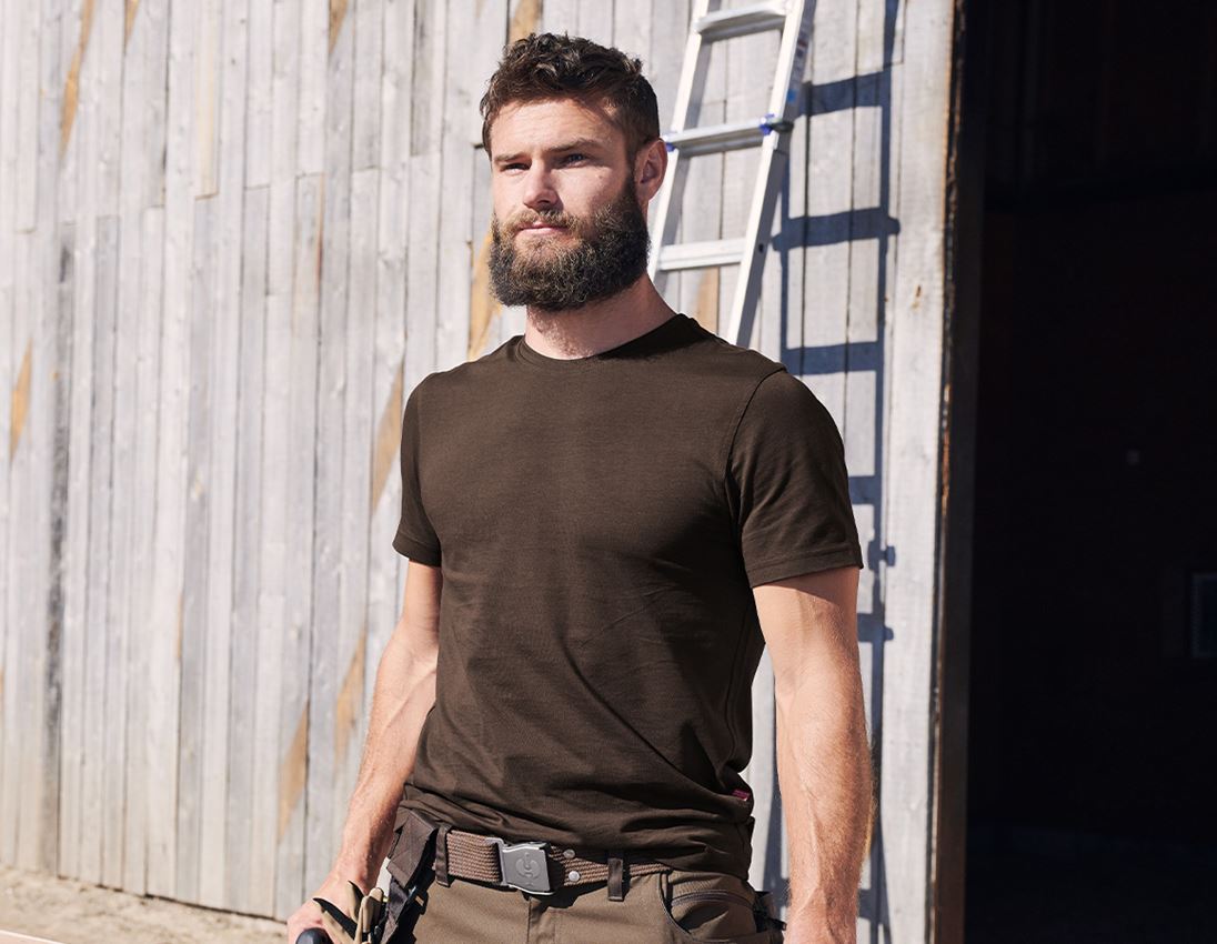 Shirts & Co.: e.s. T-Shirt cotton + kastanie