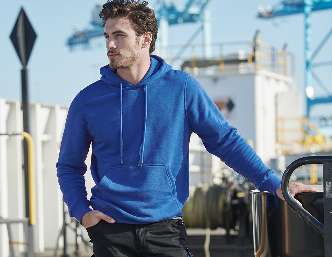 Themen: e.s. Hoody-Sweatshirt poly cotton + enzianblau