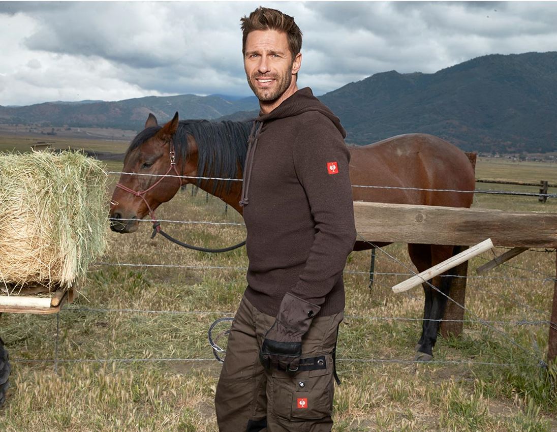 Shirts, Pullover & more: e.s. Knitted hoody + bark melange 2