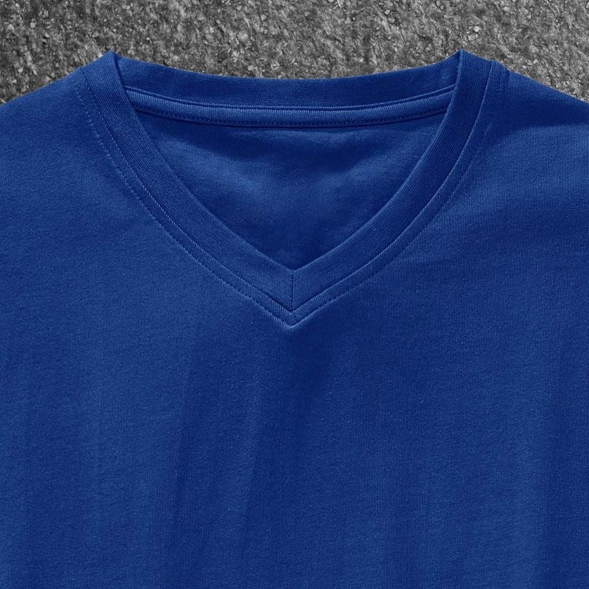 Topics: e.s. T-shirt cotton stretch V-Neck + royalblue 2