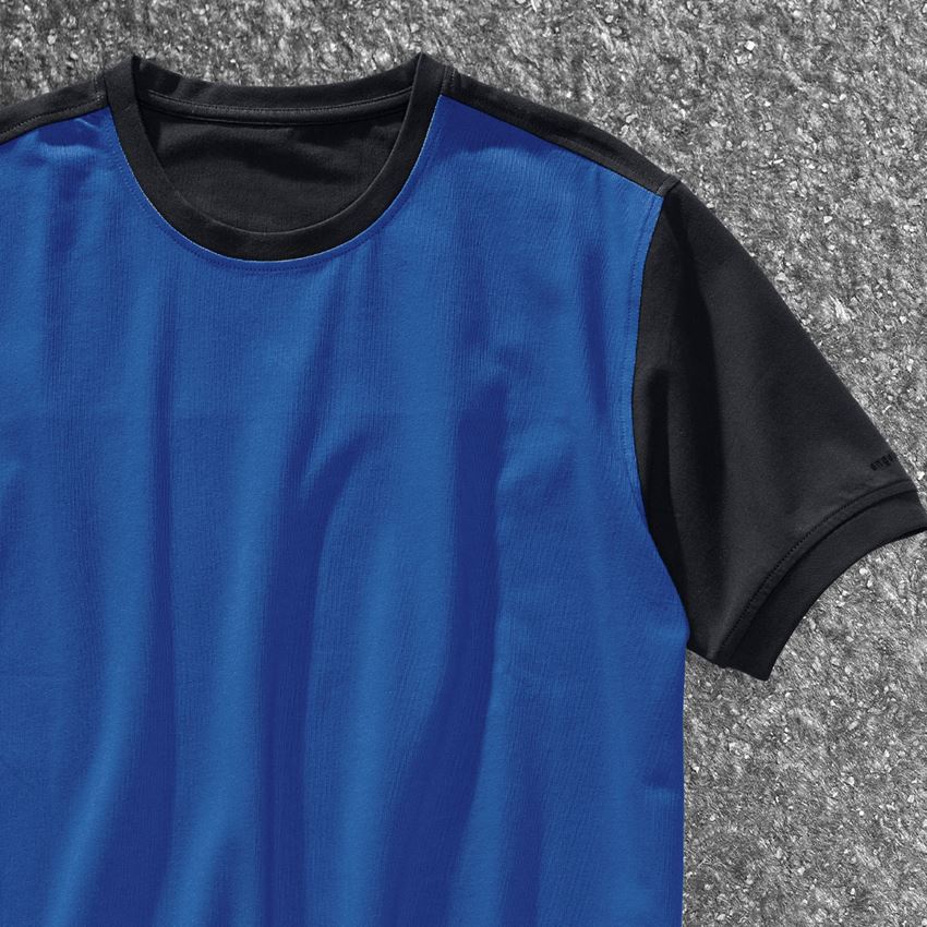 Themen: e.s. T-Shirt cotton stretch bicolor + enzianblau/graphit 2