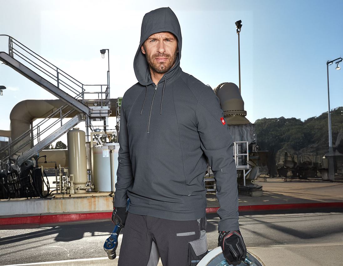 UV-Schutz: e.s. Funktions Hoody-Longsleeve UV + anthrazit/platin 1