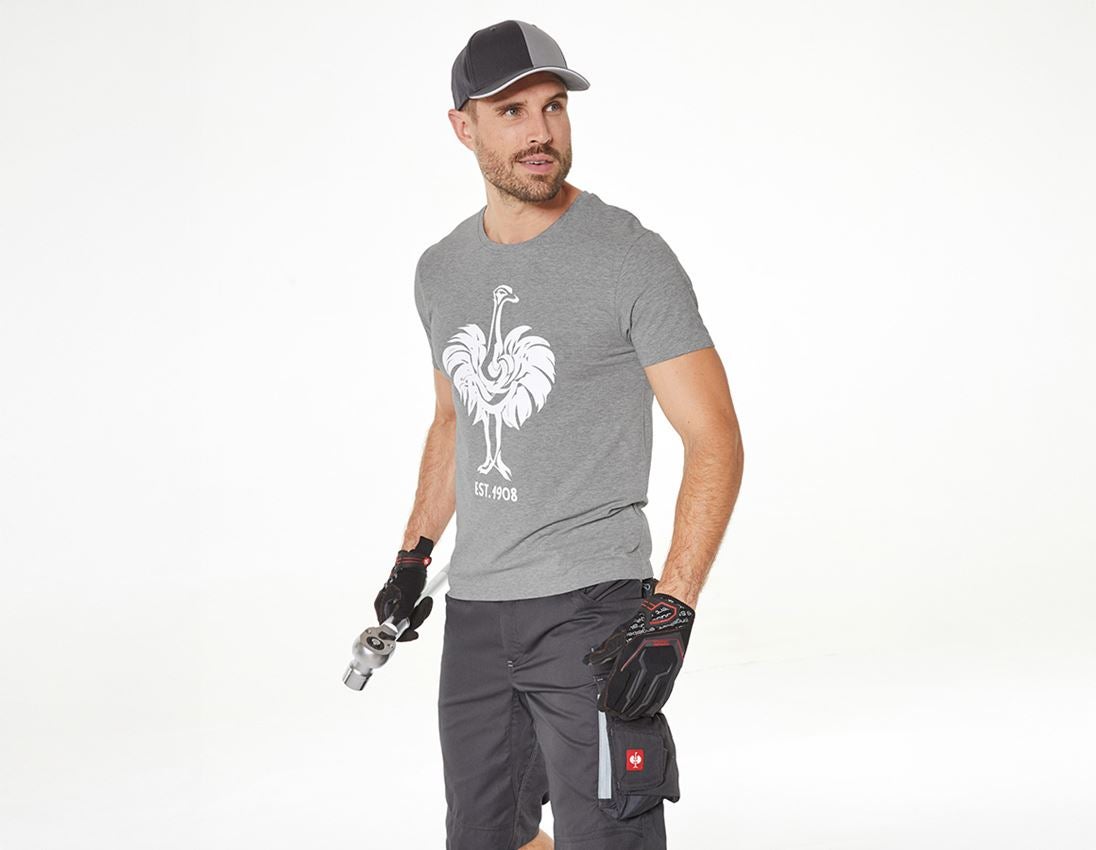 Shirts & Co.: e.s. T-Shirt 1908 + graumeliert/weiß 1