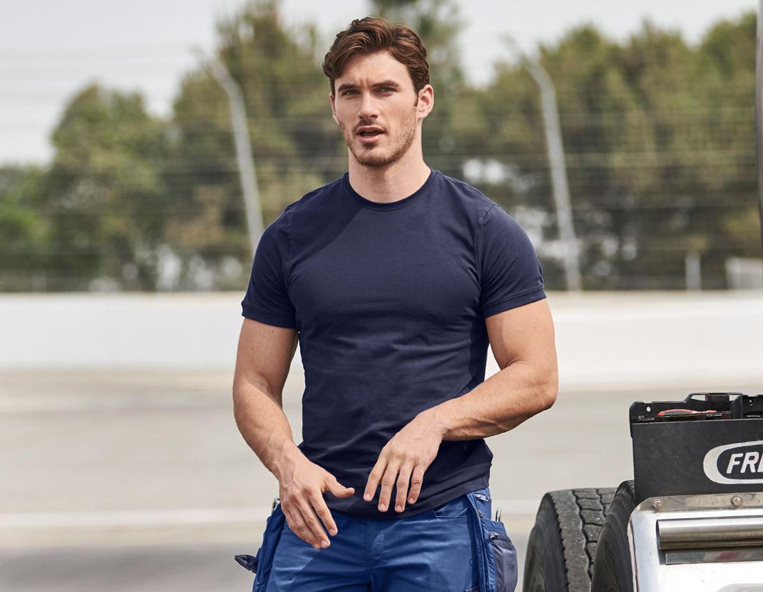 Shirts & Co.: e.s. T-Shirt cotton stretch + dunkelblau 3