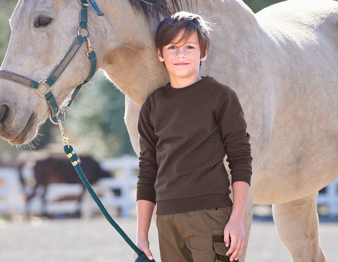 Shirts, Pullover & more: e.s. Sweatshirt cotton stretch, children's + chestnut 3
