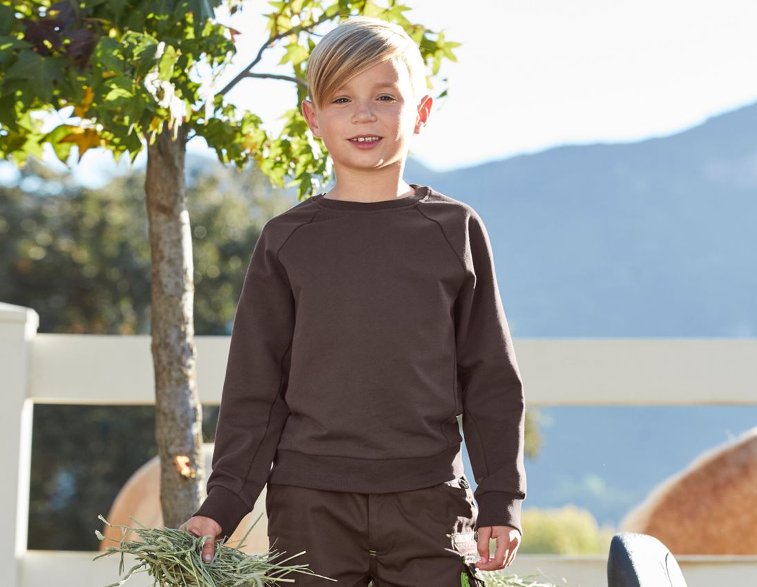 Shirts, Pullover & more: e.s. Sweatshirt cotton stretch, children's + chestnut