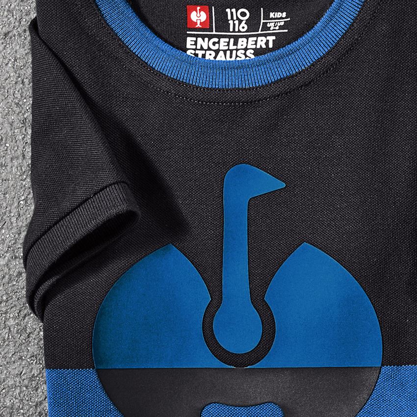 Shirts & Co.: e.s. Piqué-Shirt colourblock, Kinder + graphit/enzianblau 2