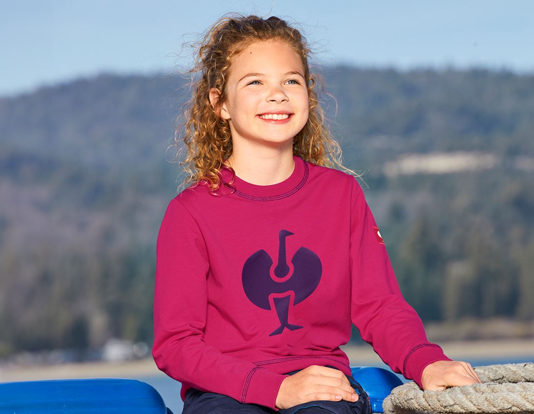 Shirts & Co.: Sweatshirt e.s.motion 2020, Kinder + beere/dunkelblau