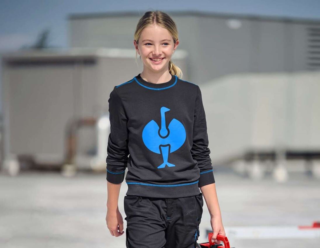 Shirts & Co.: Sweatshirt e.s.motion 2020, Kinder + graphit/enzianblau
