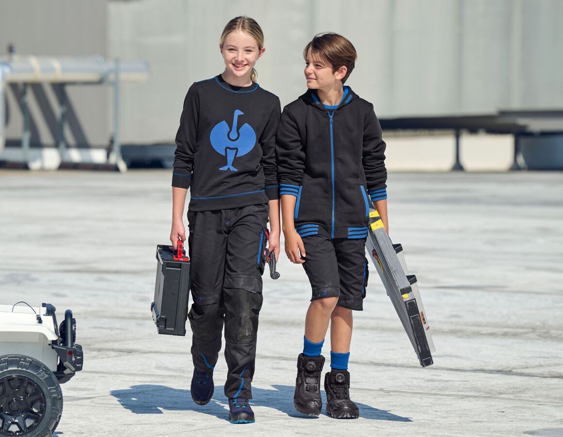 Shirts & Co.: Sweatshirt e.s.motion 2020, Kinder + graphit/enzianblau 2