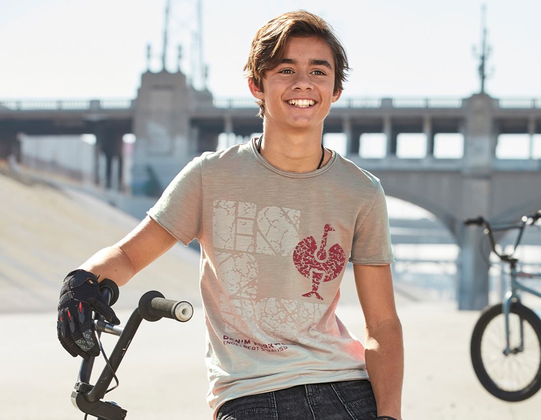 Shirts, Pullover & more: e.s. T-Shirt denim workwear, children's + taupe vintage