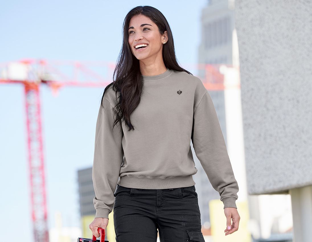 Shirts & Co.: Oversize Sweatshirt e.s.motion ten, Damen + opalgrau vintage