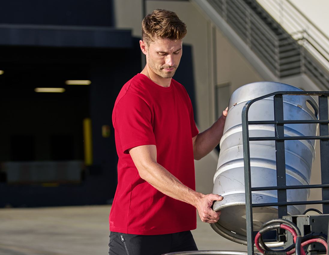 Topics: e.s. Piqué-T-shirt cotton light + fiery red 1