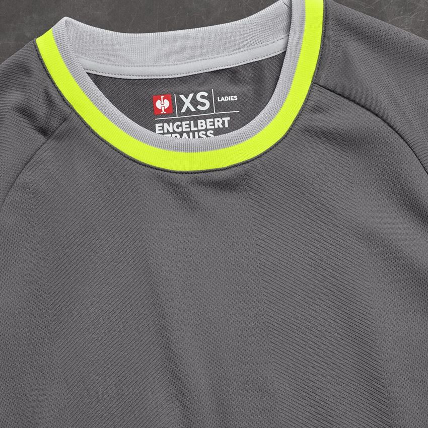 Shirts & Co.: Funktions T-Shirt e.s.ambition, Damen + anthrazit/warngelb 2