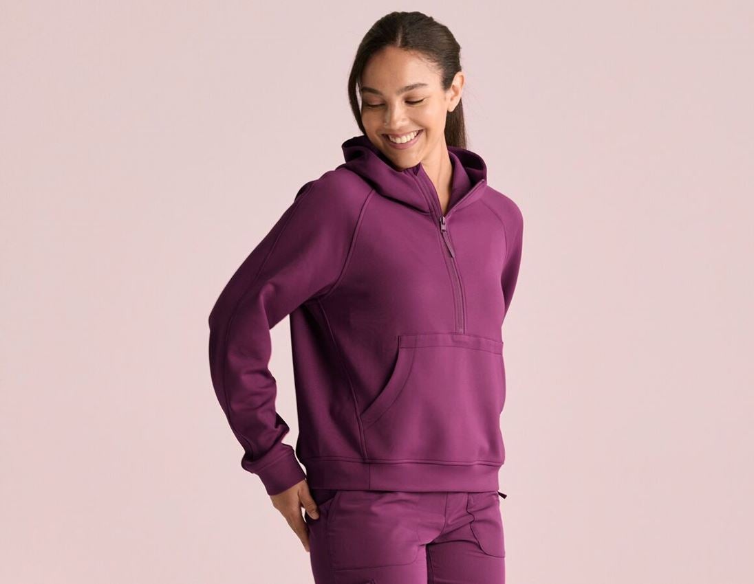 Shirts & Co.: Modal-Hoody e.s.avida, Damen + rotviolett 1