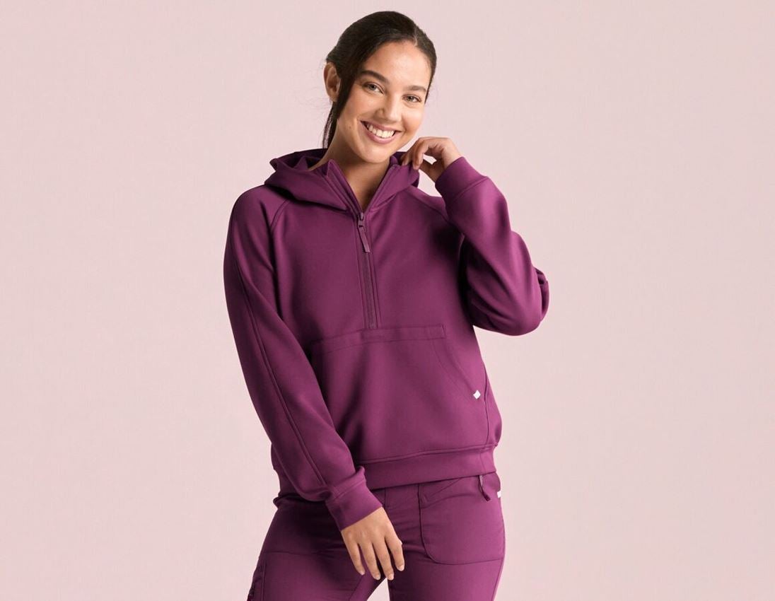 Shirts & Co.: Modal-Hoody e.s.avida, Damen + rotviolett