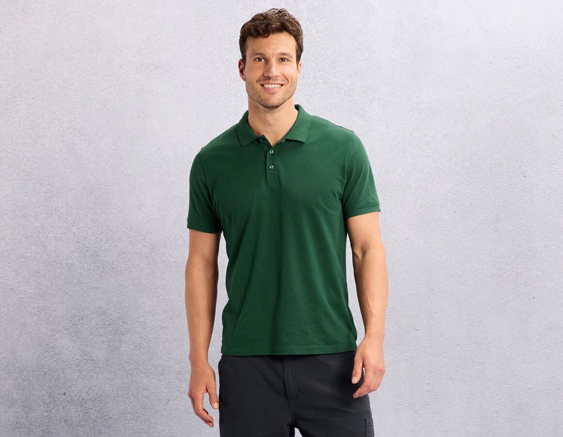 Themen: e.s. Piqué-Polo cotton light + grün