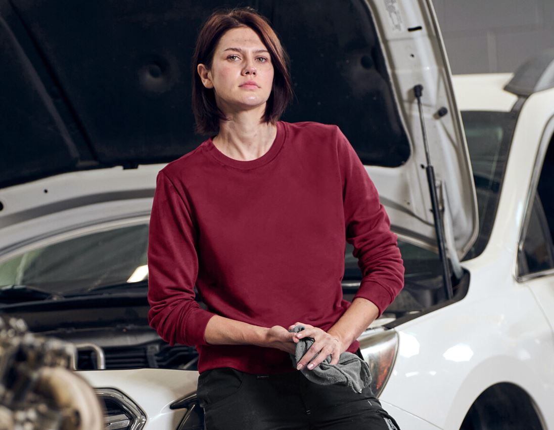 Shirts & Co.: Sweatshirt e.s.industry, Damen + bordeaux