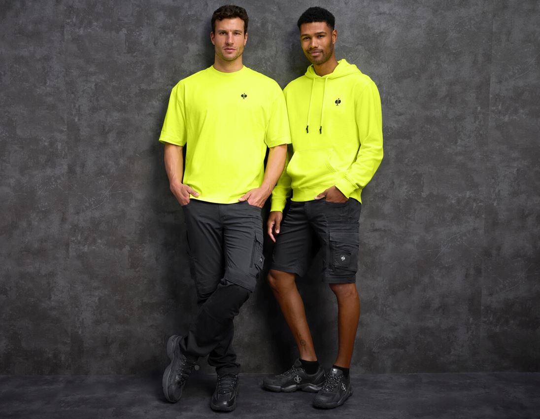 Shirts & Co.: e.s. Hoody-Sweatshirt neon + neongelb vintage 2