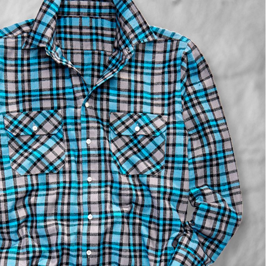 Shirts & Co.: Baumwoll-Hemd Bergen, extra lang + zement/dunkles petrol/graphit 2