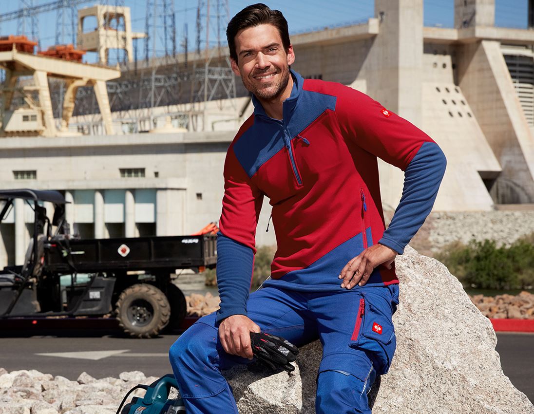 Shirts, Pullover & more: Fleece troyer e.s.motion 2020 + fiery red/royalblue 1