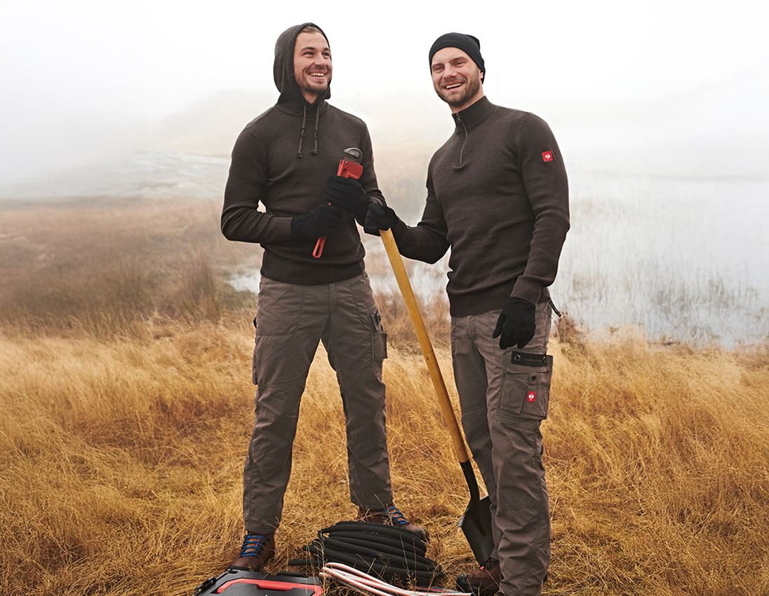 Shirts, Pullover & more: e.s. Knitted troyer + bark melange 2