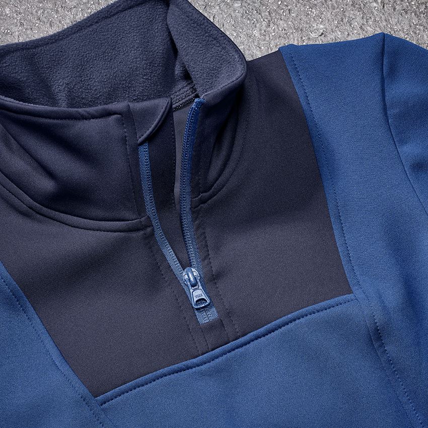 Shirts & Co.: Funktions-Troyer thermo stretch e.s.concrete,Damen + alkaliblau/tiefblau 2