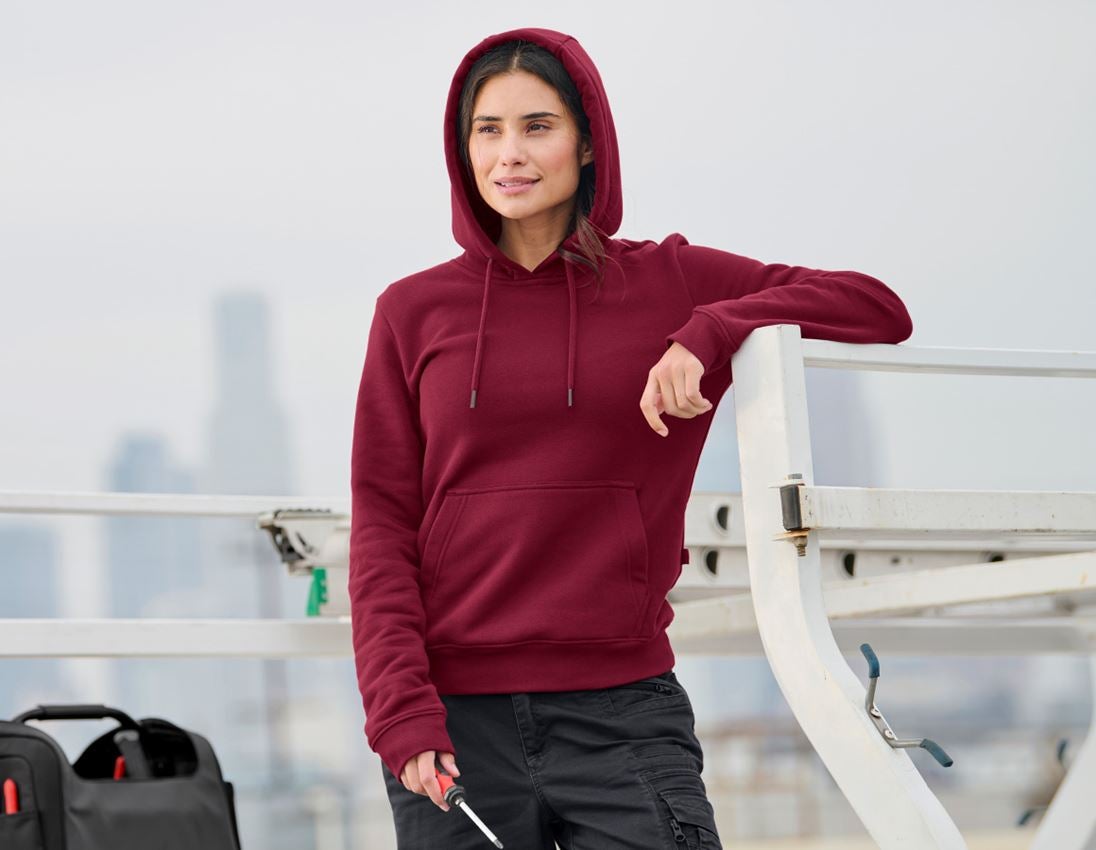 Themen: e.s. Hoody-Sweatshirt poly cotton, Damen + bordeaux 1