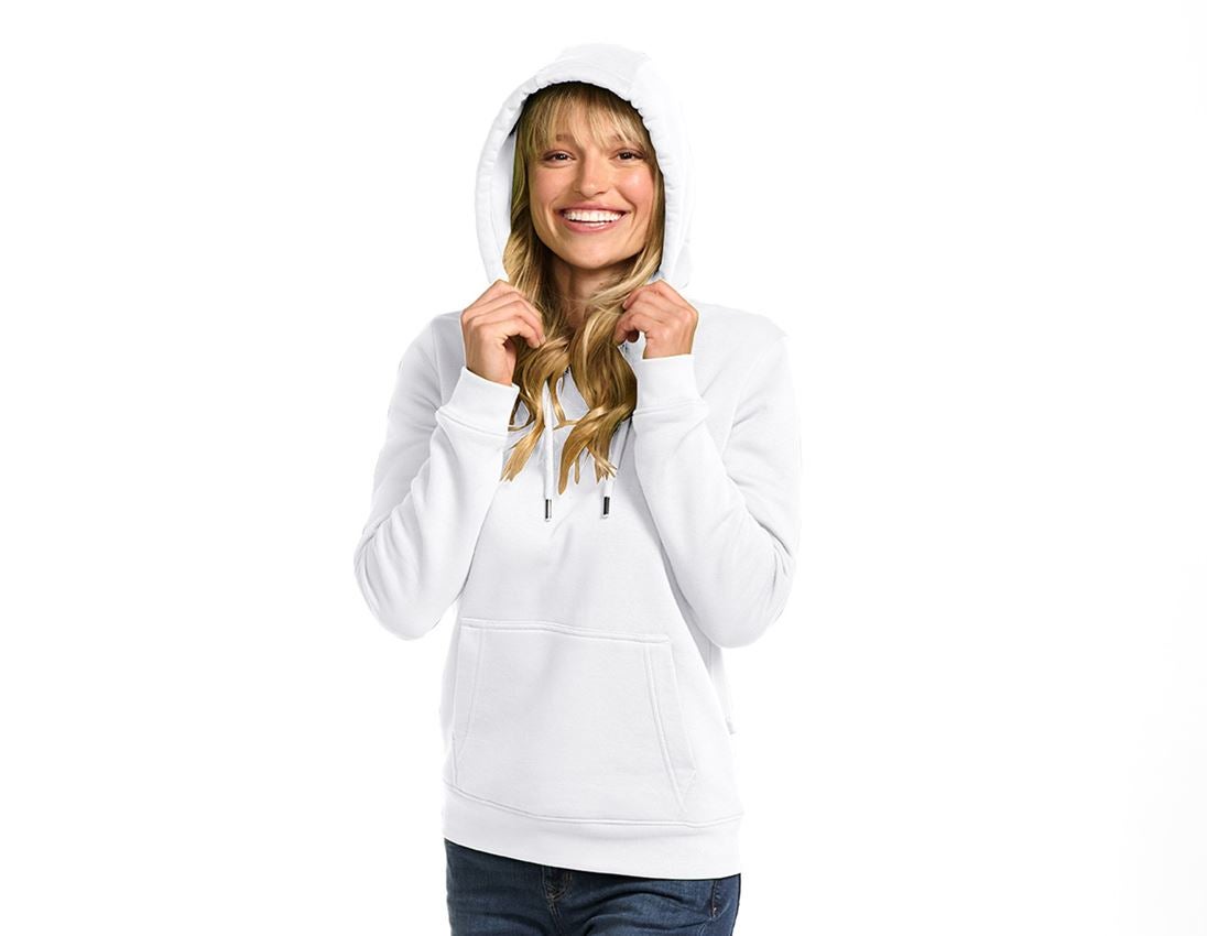 Themen: e.s. Hoody-Sweatshirt poly cotton, Damen + weiß 1