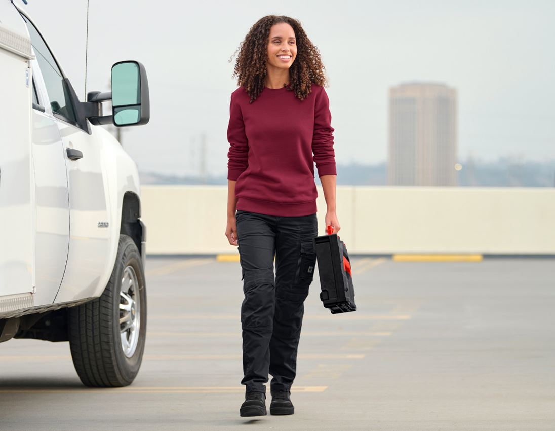 Topics: e.s. Sweatshirt poly cotton, ladies' + bordeaux 1