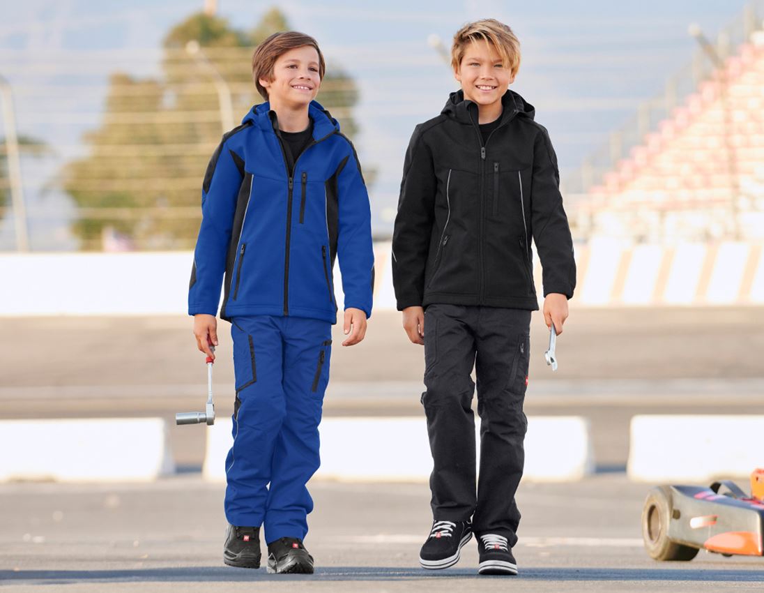 Winter: Softshell jacket e.s.vision, children’s + royalblue/black 2