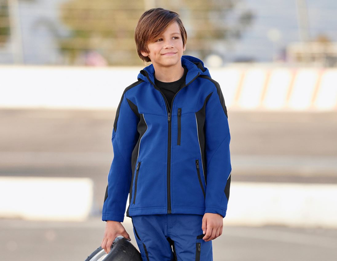 Winter: Softshell jacket e.s.vision, children’s + royalblue/black