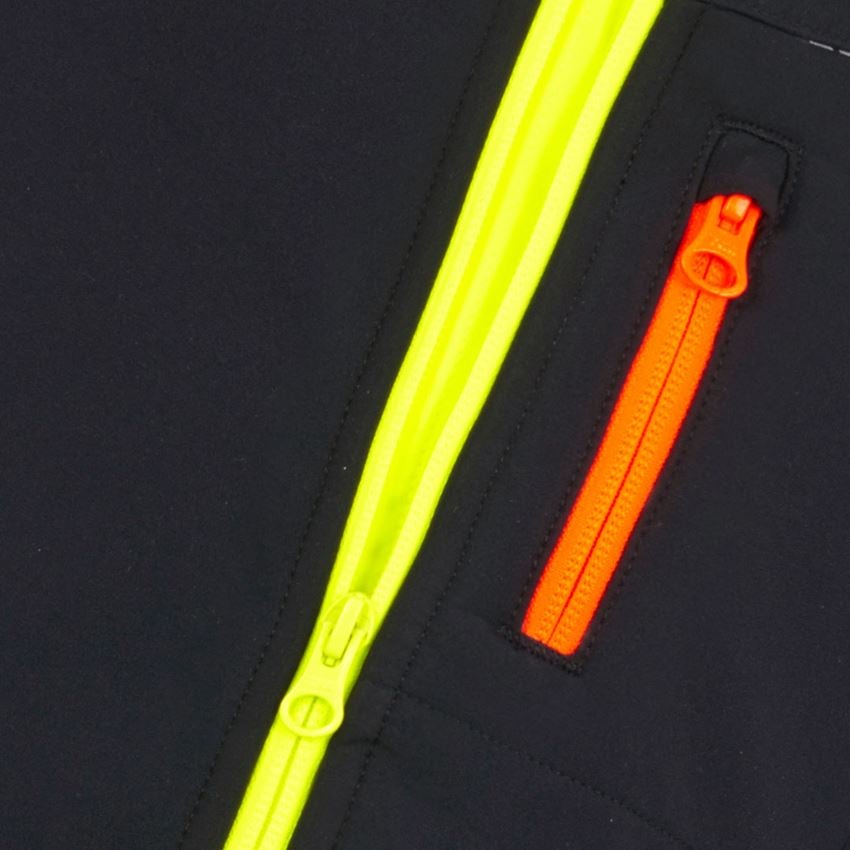 Jacken: Softshelljacke e.s.motion 2020, Kinder + schwarz/warngelb/warnorange 2