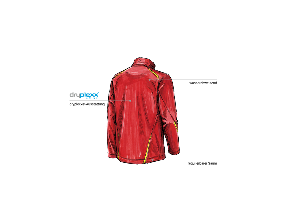 Arbeitsjacken: Softshelljacke e.s.motion 2020 + feuerrot/warngelb 2